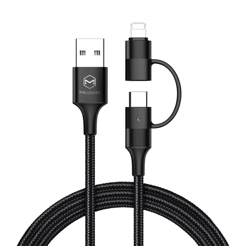 کابل تبدیل USB به لایتنینگ/USB-C مک دودو مدل CA-6800